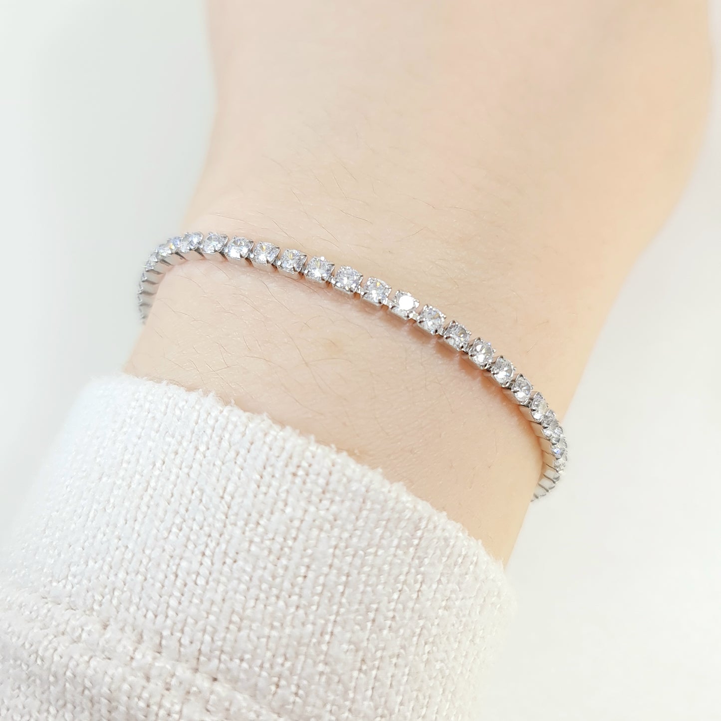 'Noura' - Silver Tennis Bracelet