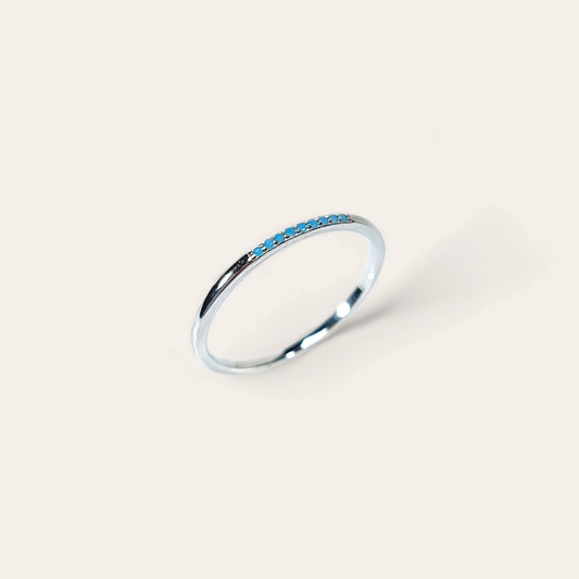 'Belle' - Simple Blue Stackable CZ