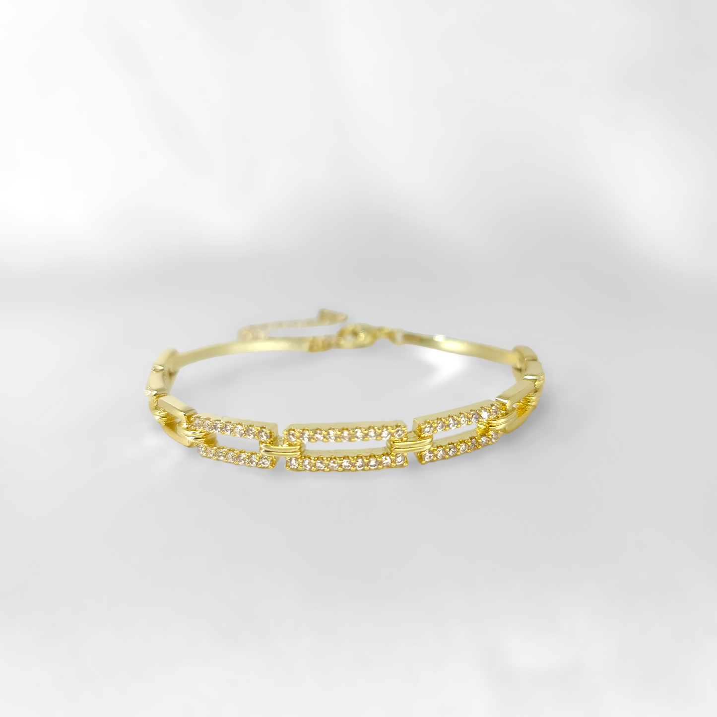 'Adeline' - 18K Gold-plated Square Hollow Bracelet