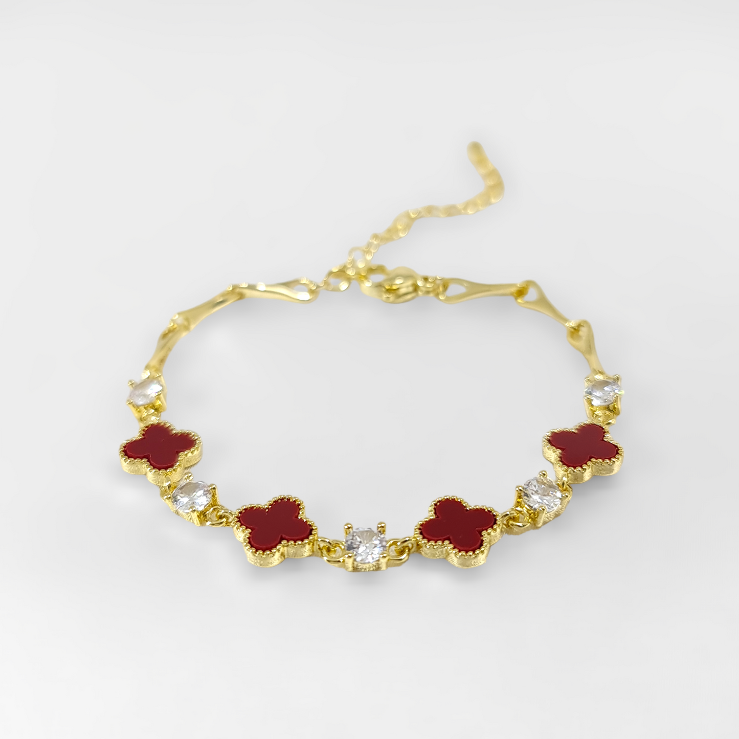 'Rosaline' - 18K Gold-plated Four-Leaf Clover Bracelet